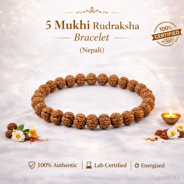 5 Mukhi Rudraksh Bracelet (Nepali)
