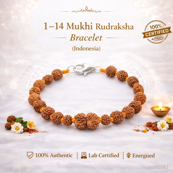 1–14 MUKHI RUDRAKSHA BRACELET (INDONESIA)