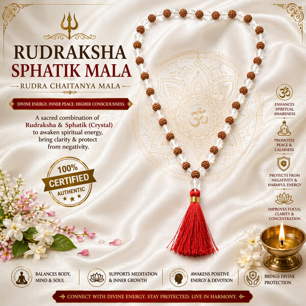 Rudraksha Sphatik Mala – Rudra Chaitanya Mala