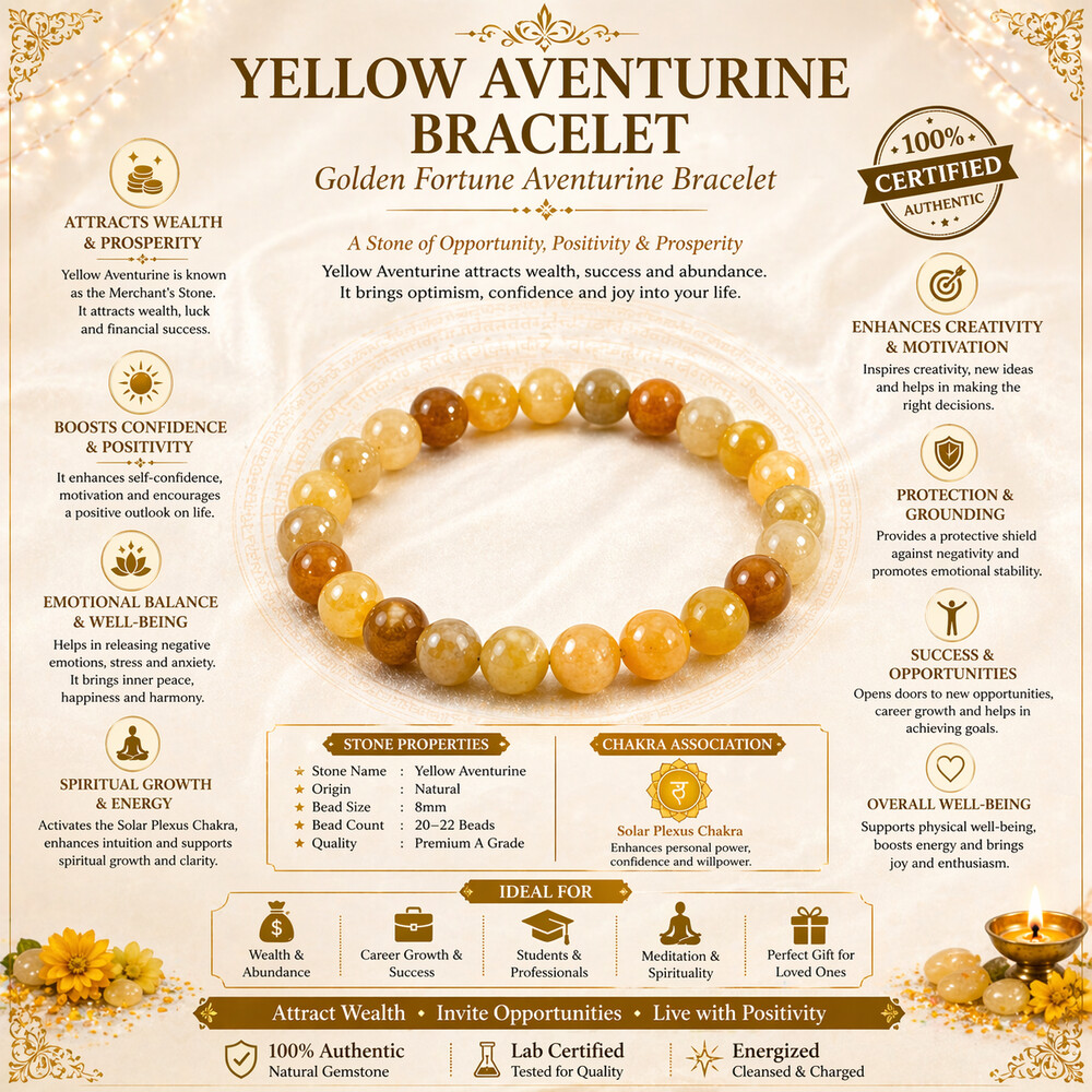 Yellow Aventurine Bracelet – Golden Fortune Aventurine Bracelet