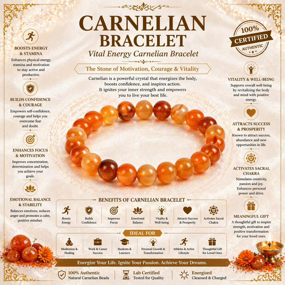 Carnelian Bracelet – Vital Energy Carnelian Bracelet