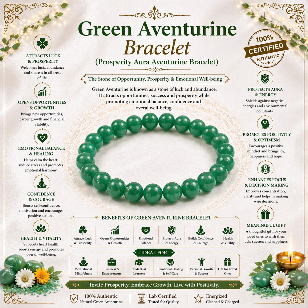 Green Aventurine Bracelet – Prosperity Aura Aventurine Bracelet