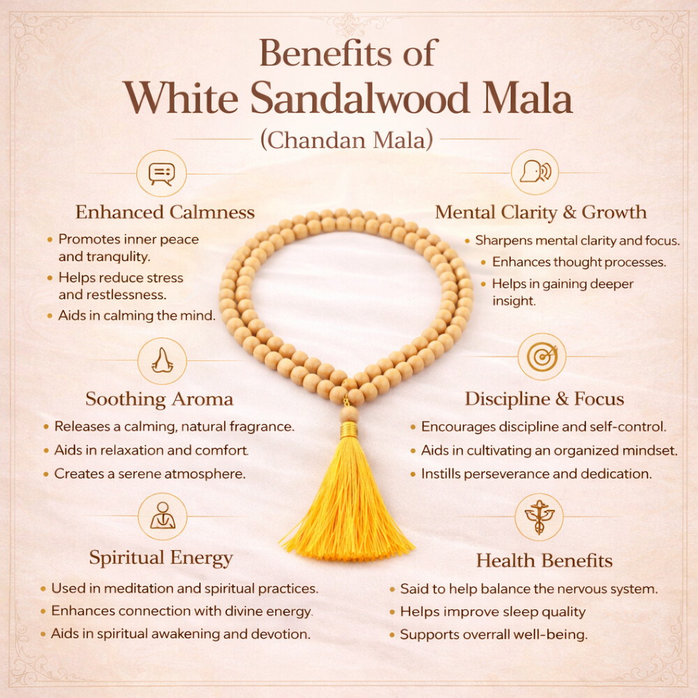 Chandan Mala (White) – Shwet Chandan Shanti Mala