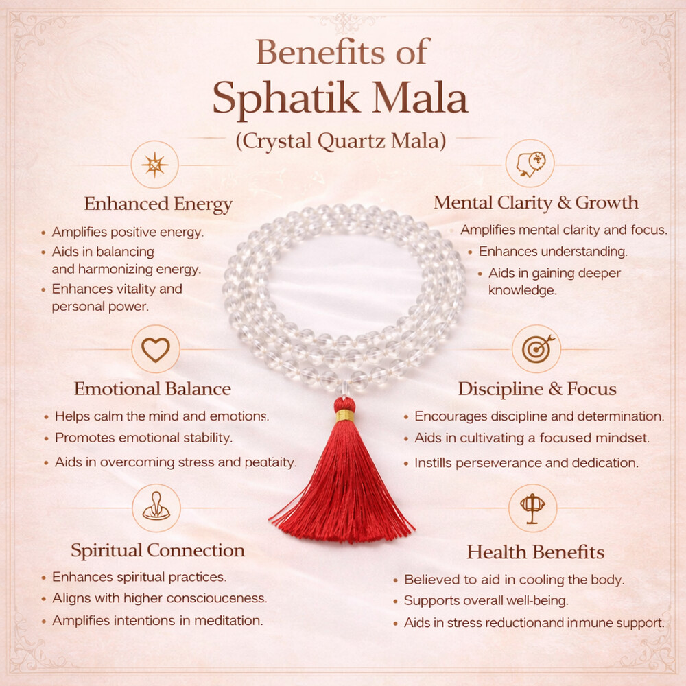 Sphatik Mala  – Sphatik Tejas Mala (7–8 mm)