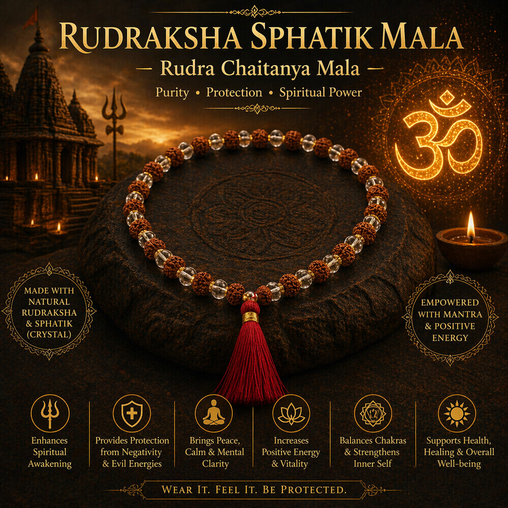 Rudraksha Sphatik Mala – Rudra Chaitanya Mala
