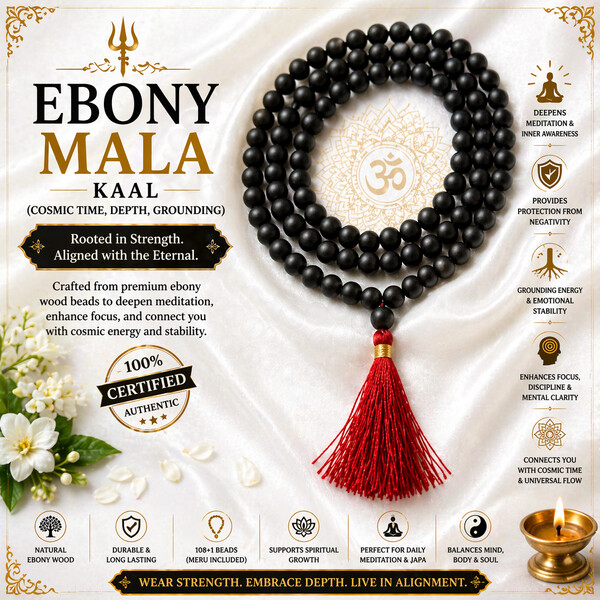 Ebony Mala – Kaal (cosmic time, depth, grounding)