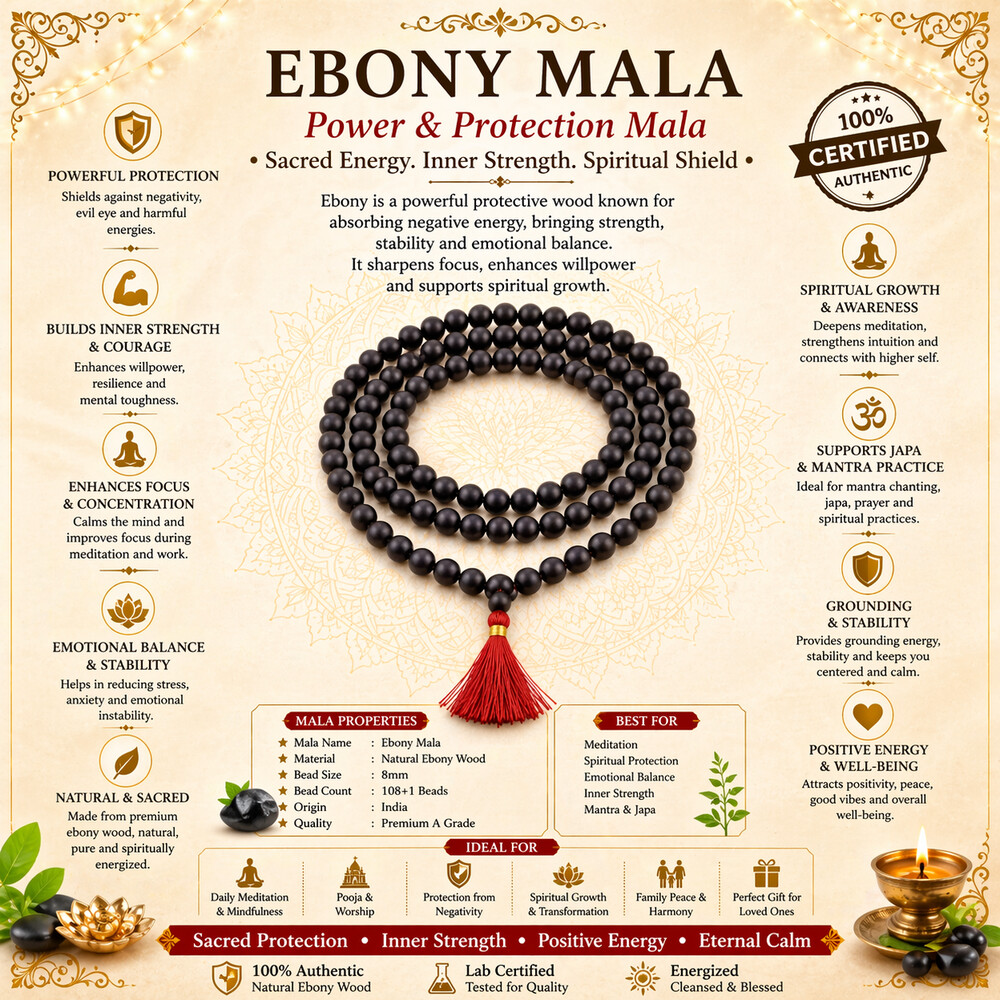 Ebony Mala – Kaal (cosmic time, depth, grounding)