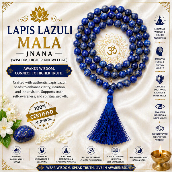 Lapis Lazuli Mala  – Jnana (wisdom, higher knowledge)