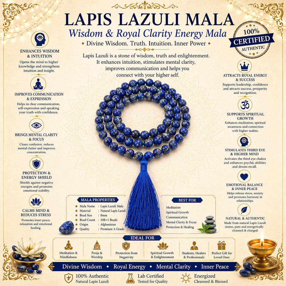 Lapis Lazuli Mala  – Jnana (wisdom, higher knowledge)