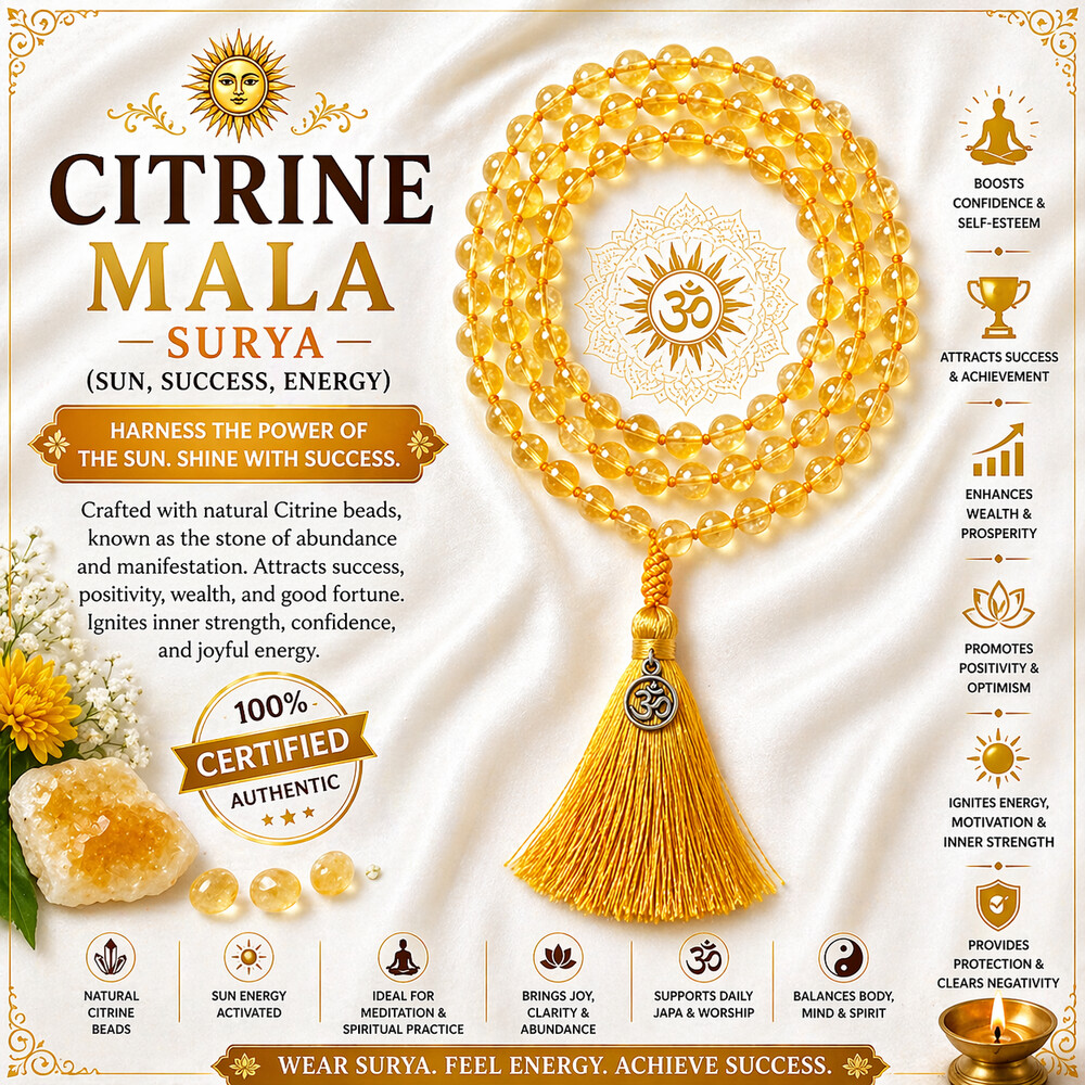 Citrine Mala – Surya (sun, success, energy)