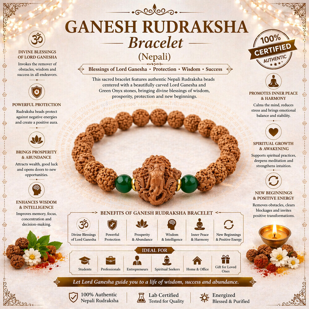 Ganesh Rudraksha Bracelet (Nepali)