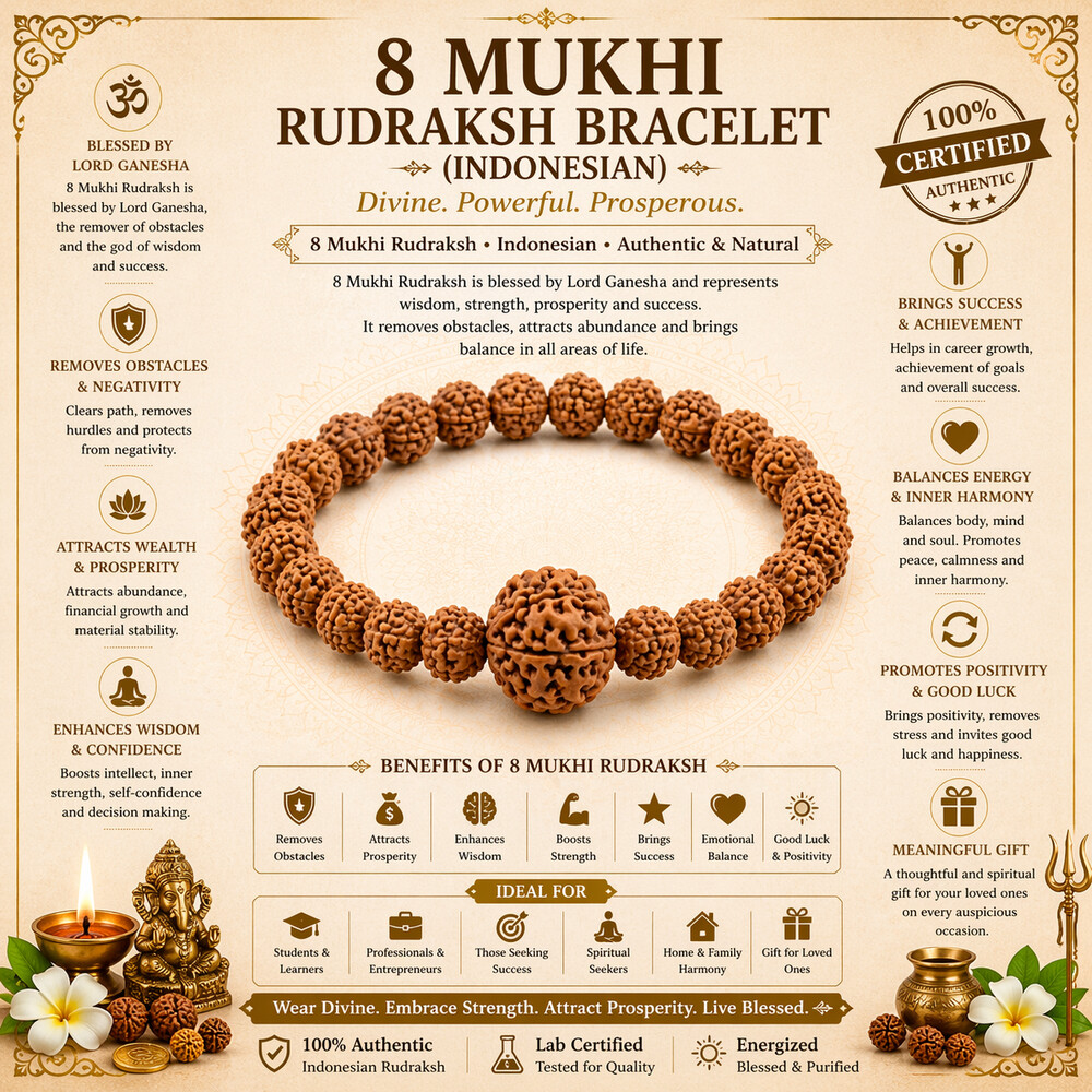 8 Mukhi Rudraksha Bracelet (Indonesian)