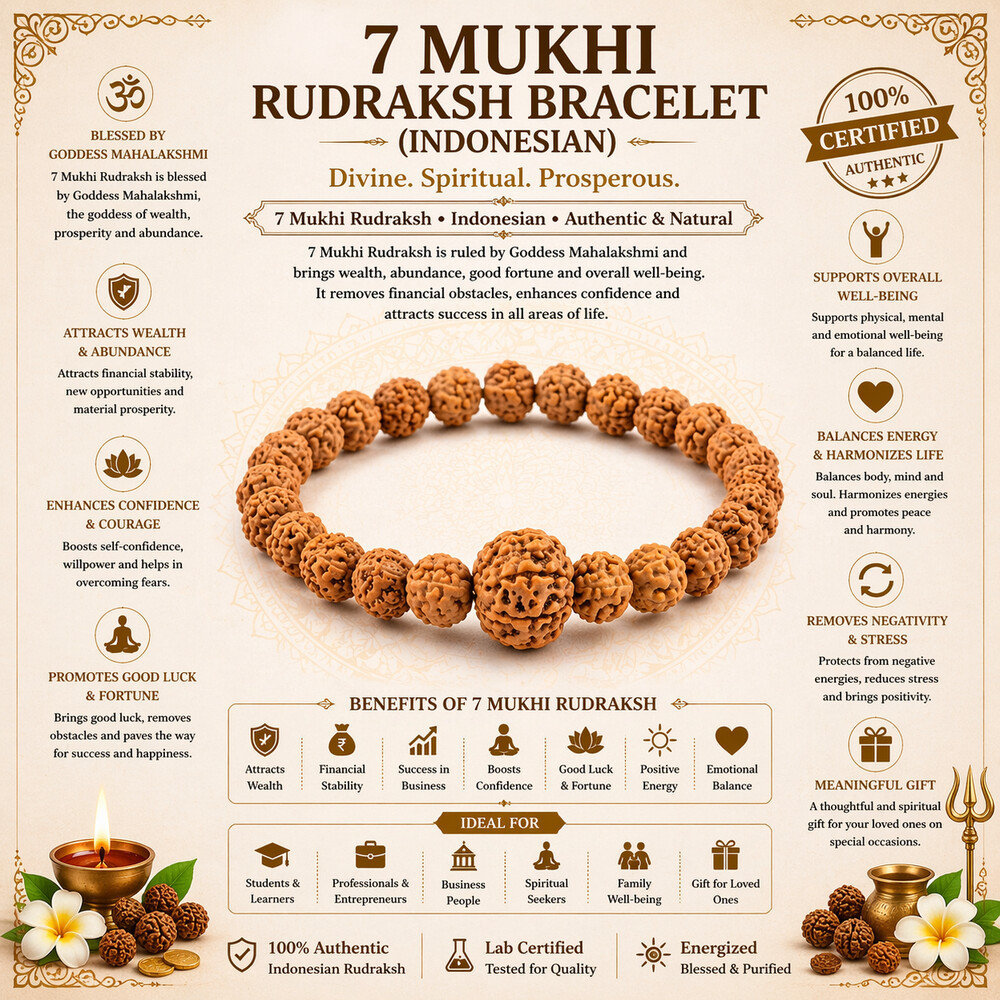 7 Mukhi Rudraksha Bracelet (Indonesian)