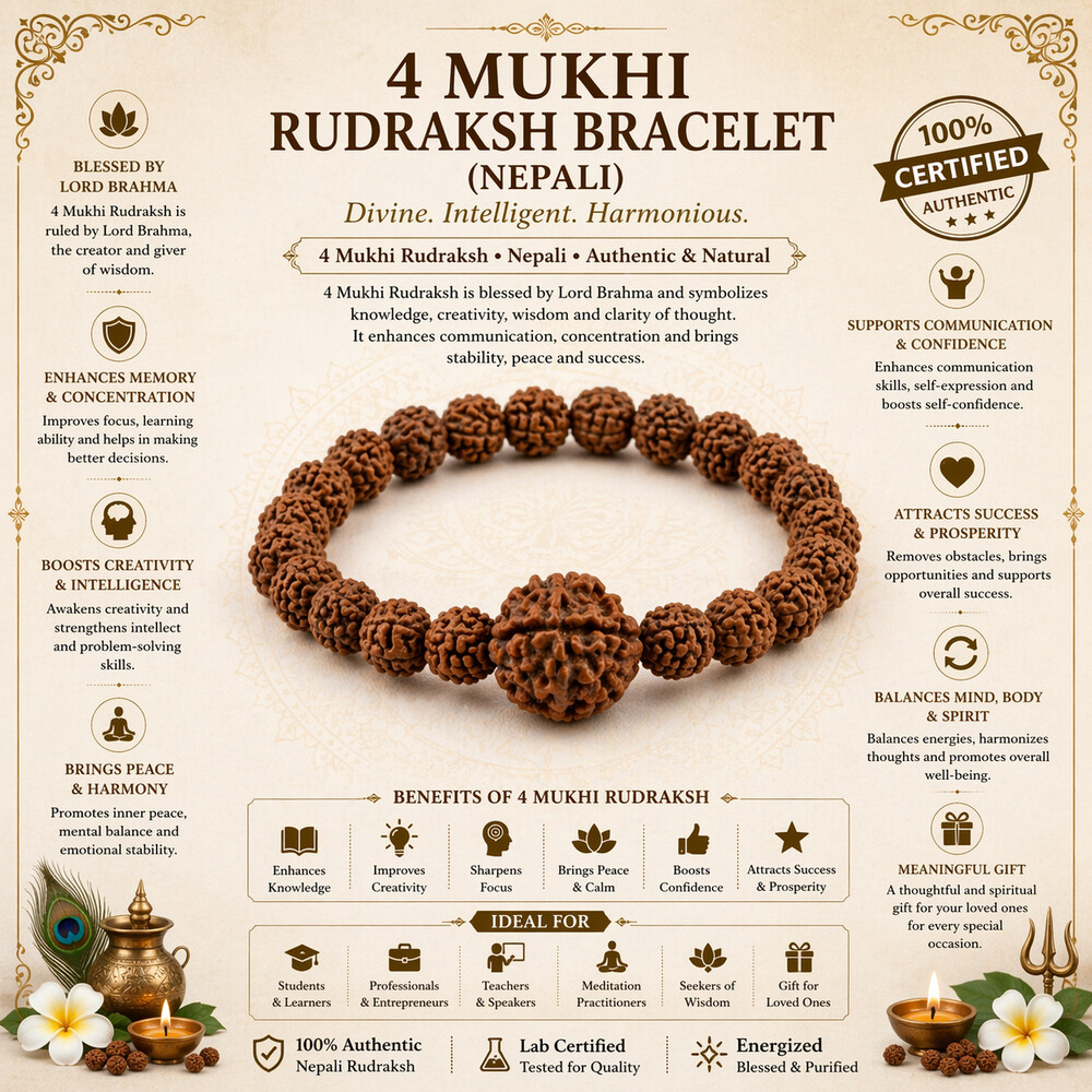 4 Mukhi Rudraksha Bracelet (Nepali)