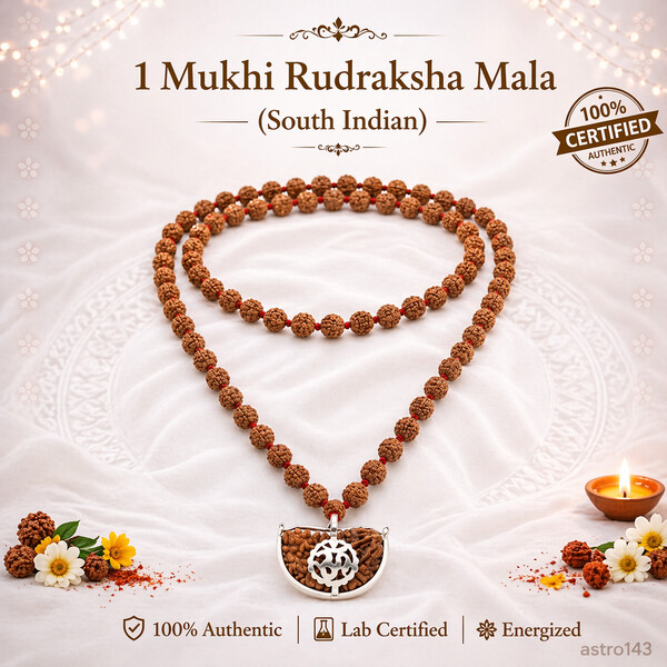 1 Mukhi Rudraksha Mala (South Indian)