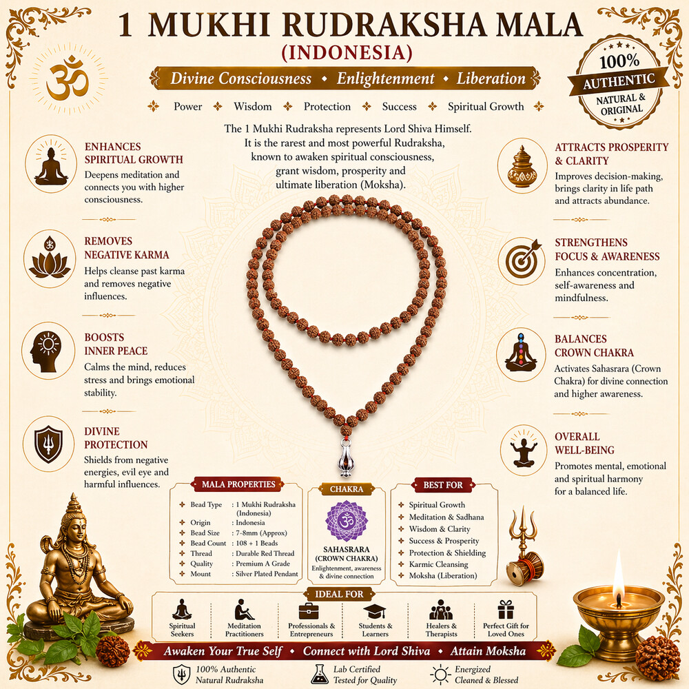 1 Mukhi Rudraksha Mala (Indonesia) 