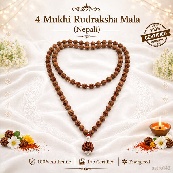 4 Mukhi Rudraksha Mala (Nepali) 