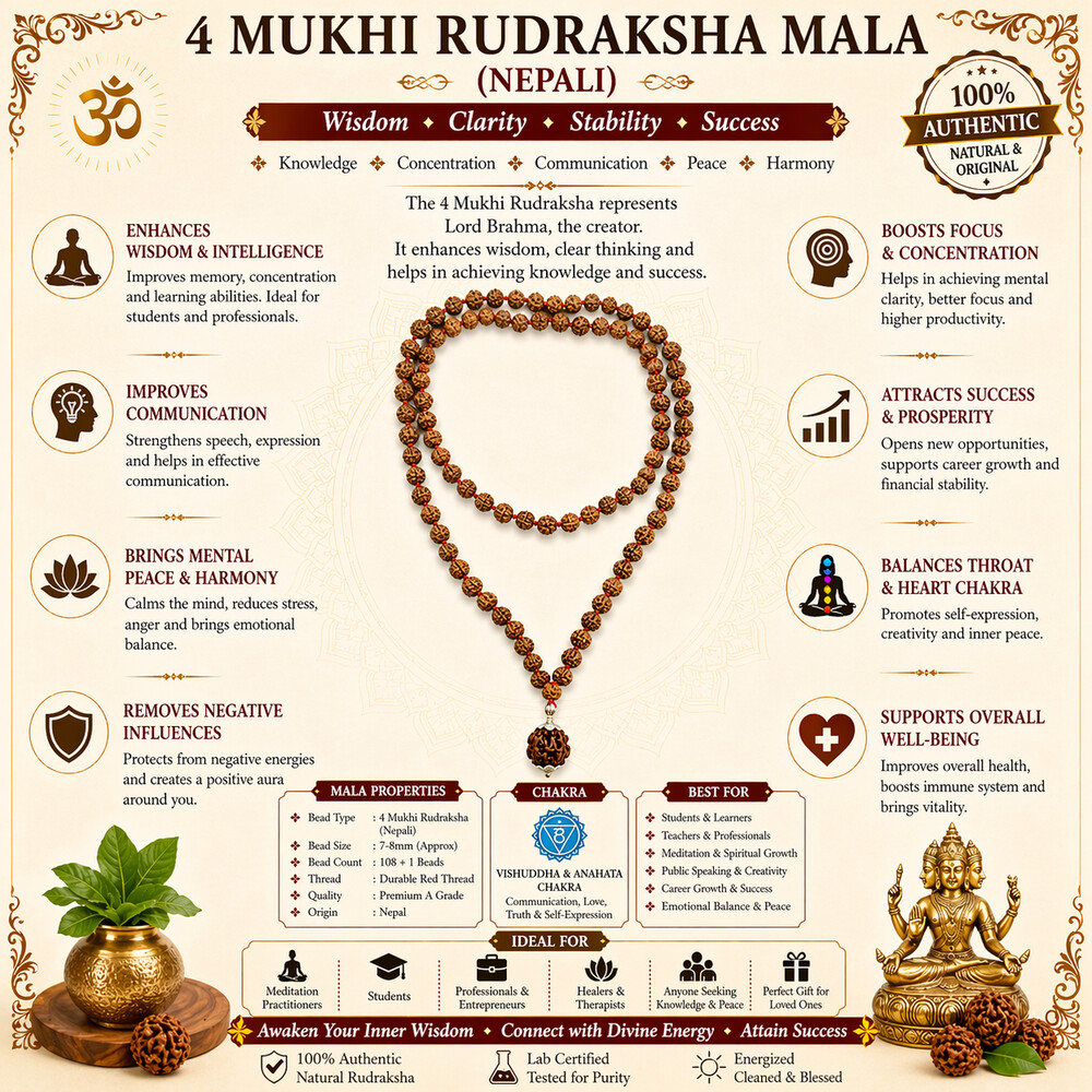 4 Mukhi Rudraksha Mala (Nepali) 