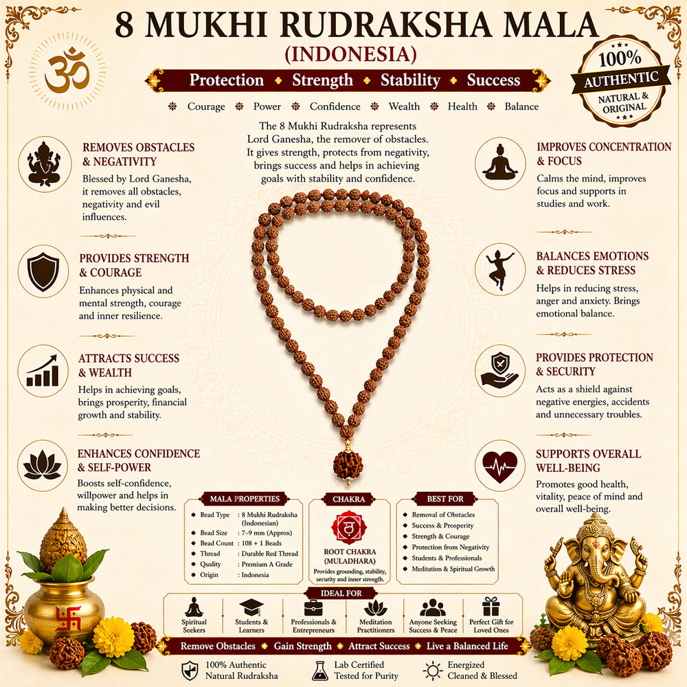 8 Mukhi Rudraksha Mala (Indonesia) 