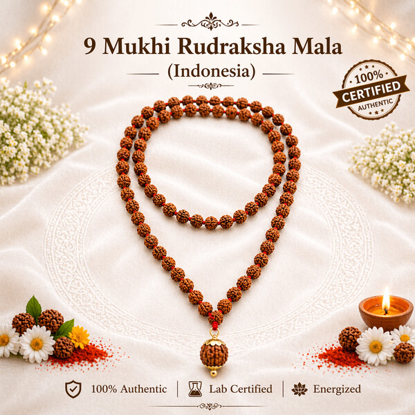 9 Mukhi Rudraksha Mala (Indonesia)