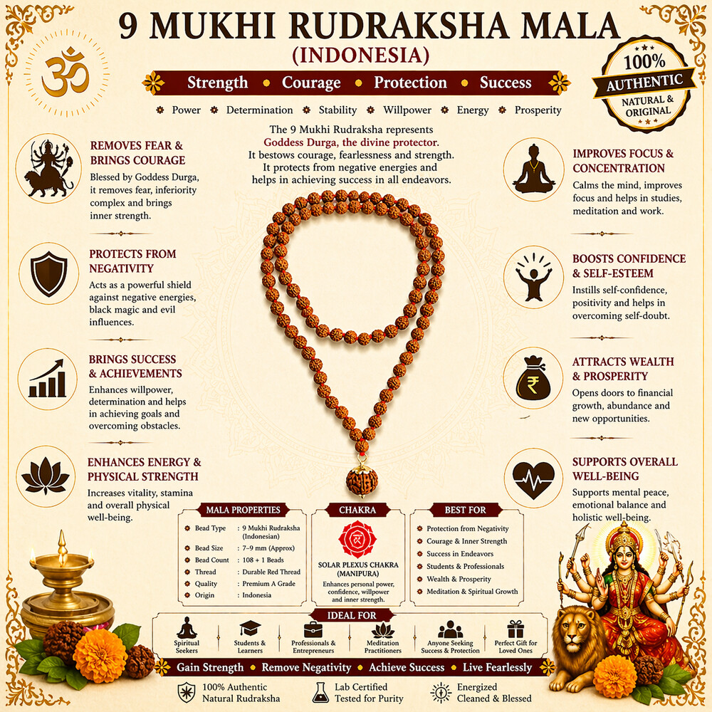9 Mukhi Rudraksha Mala (Indonesia)