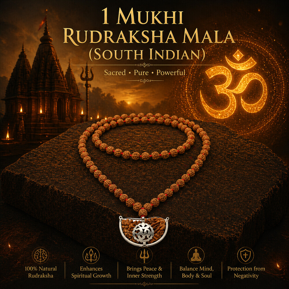 1 Mukhi Rudraksha Mala (South Indian)