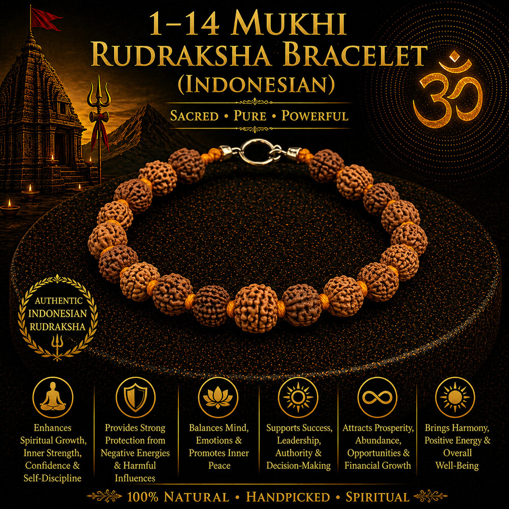 1–14 Mukhi Rudraksha Bracelet (Indonesia)