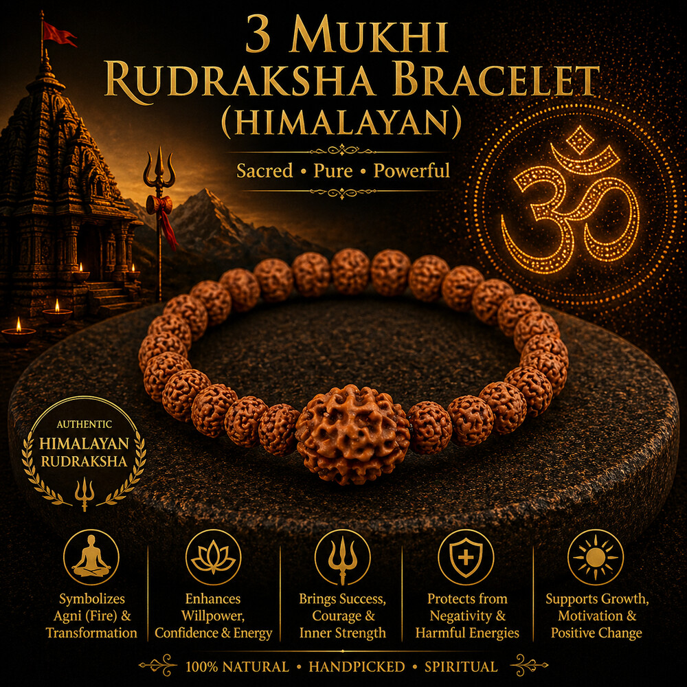 3 Mukhi Rudraksha Bracelet (Himalayan)