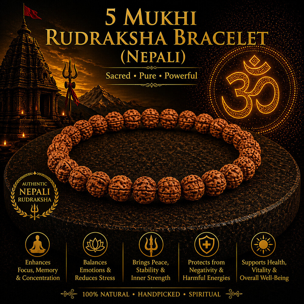 5 Mukhi Rudraksha Bracelet (Nepali)