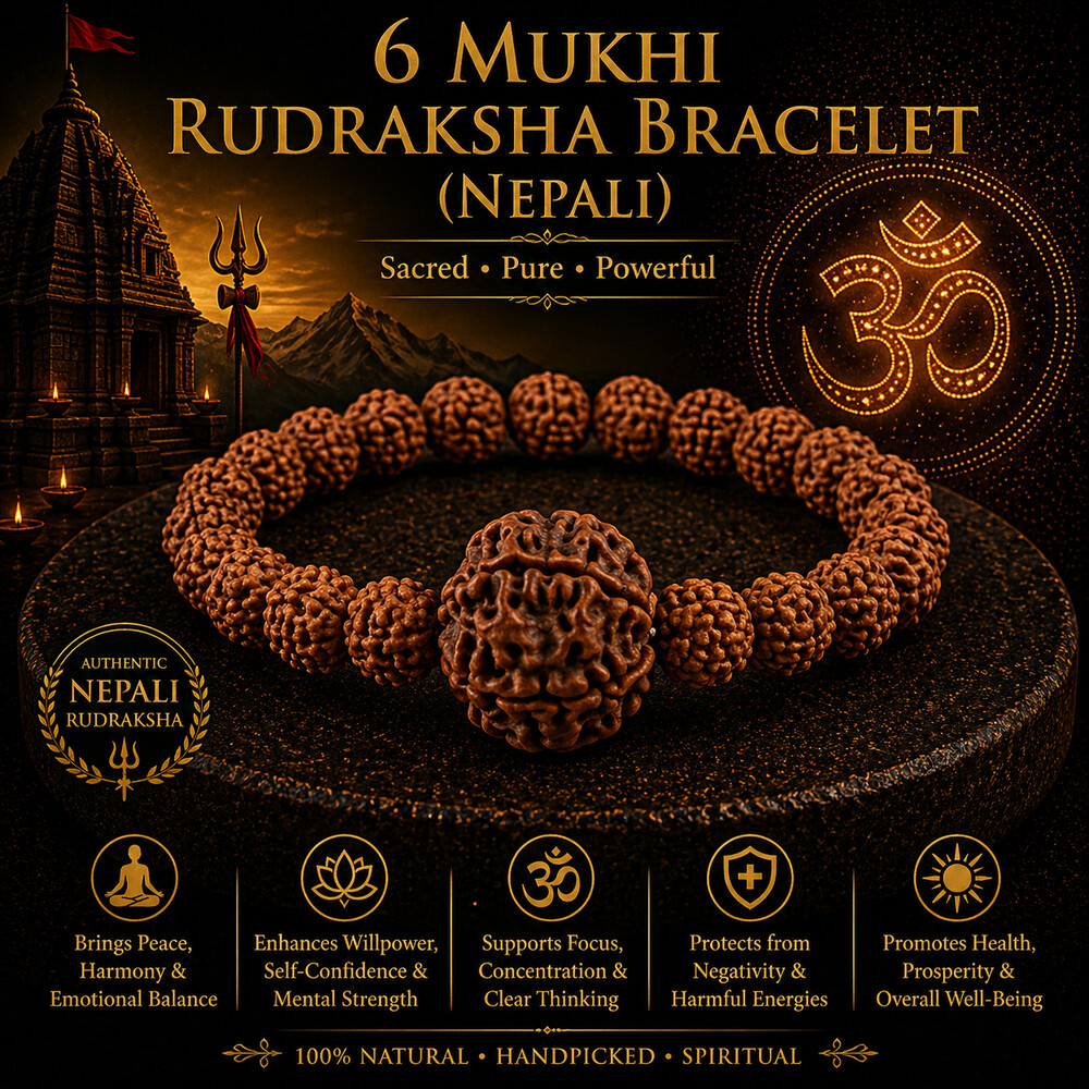6 Mukhi Rudraksha Bracelet (Nepali)