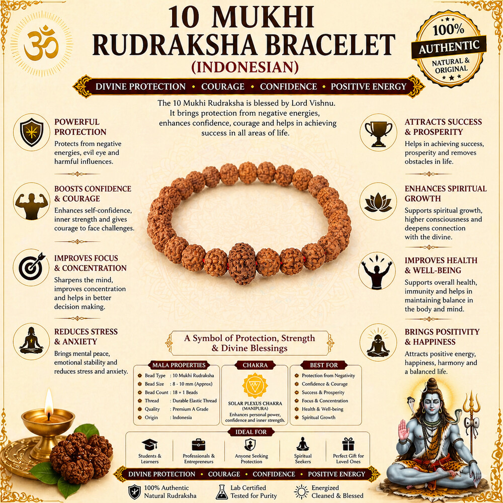 10 Mukhi Rudraksha Bracelet (Indonesian)