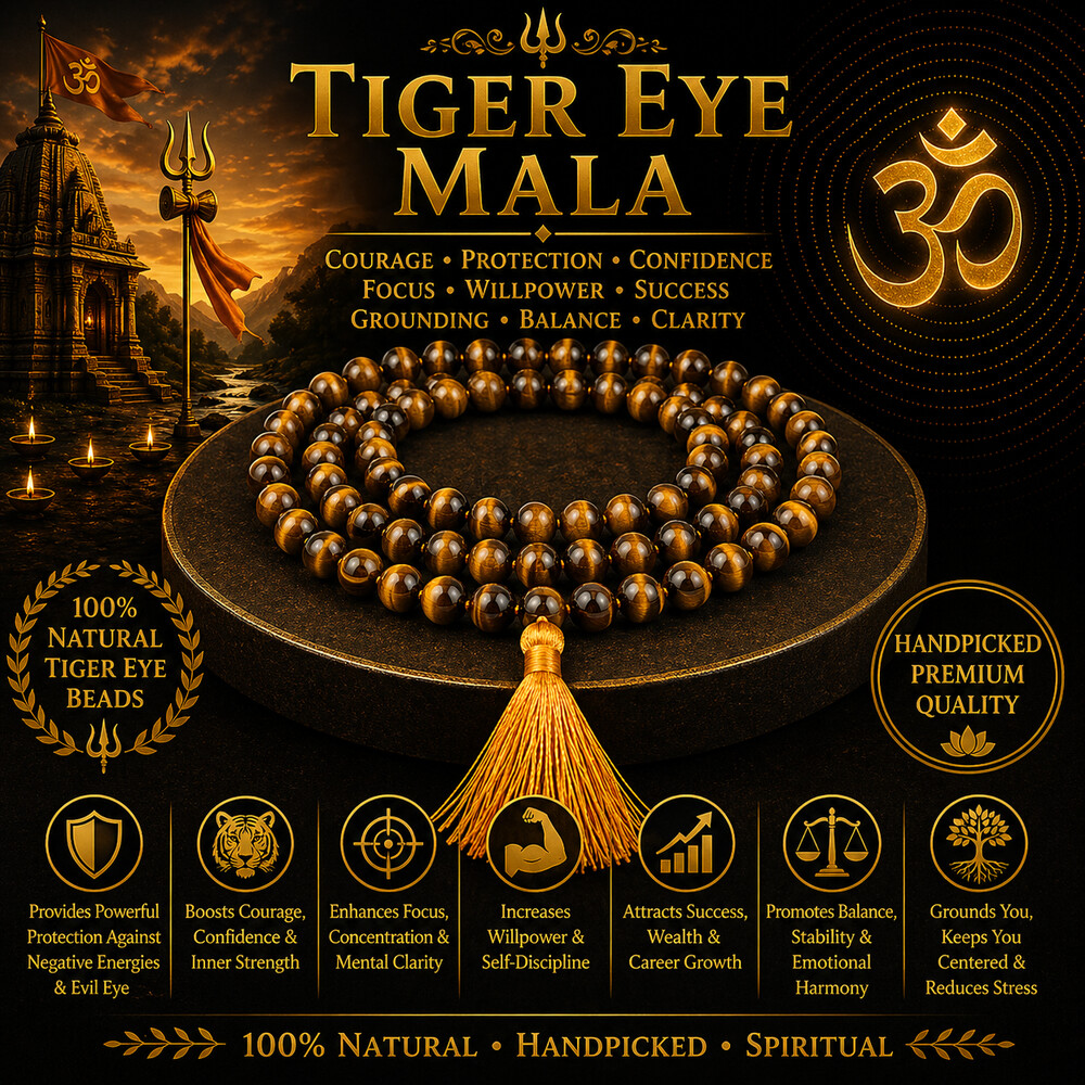 Tiger Eye Mala – Veer (courage, strength)