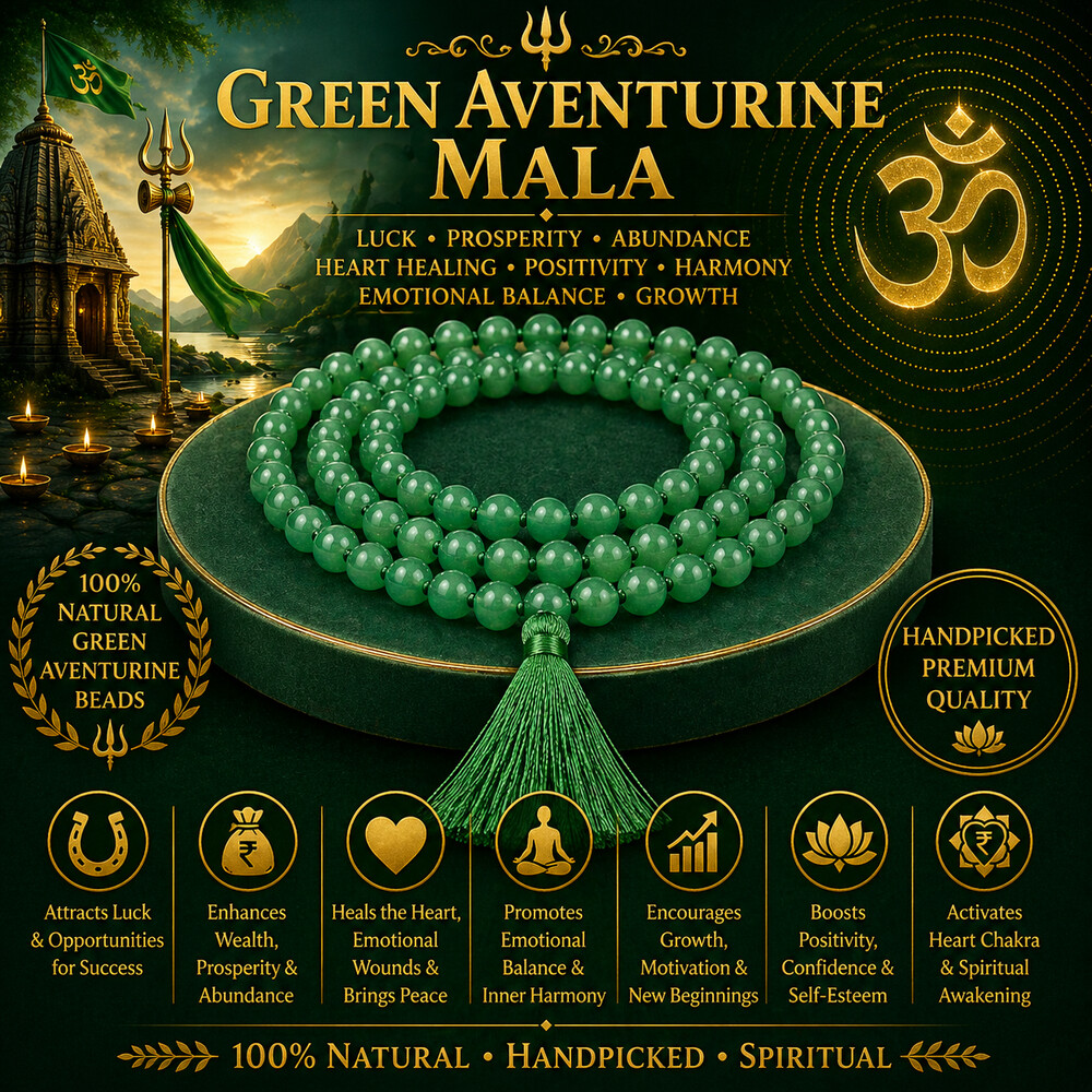 Green Aventurine Mala – Vridhi (growth, prosperity)