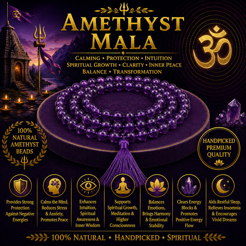 Amethyst Mala – Shanti (peace, calm mind)
