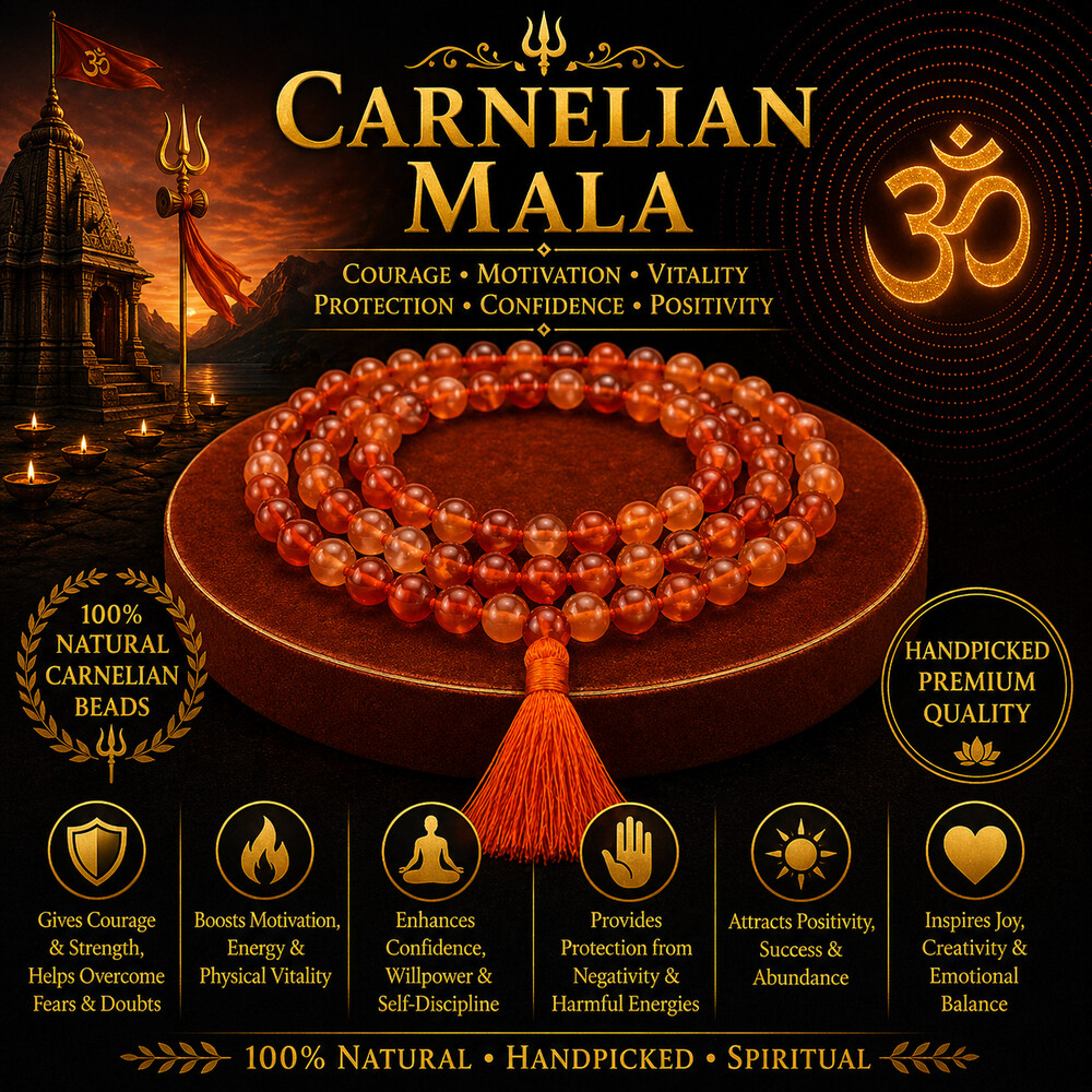 Carnelian Mala – Agni (fire, vitality, शक्ति)