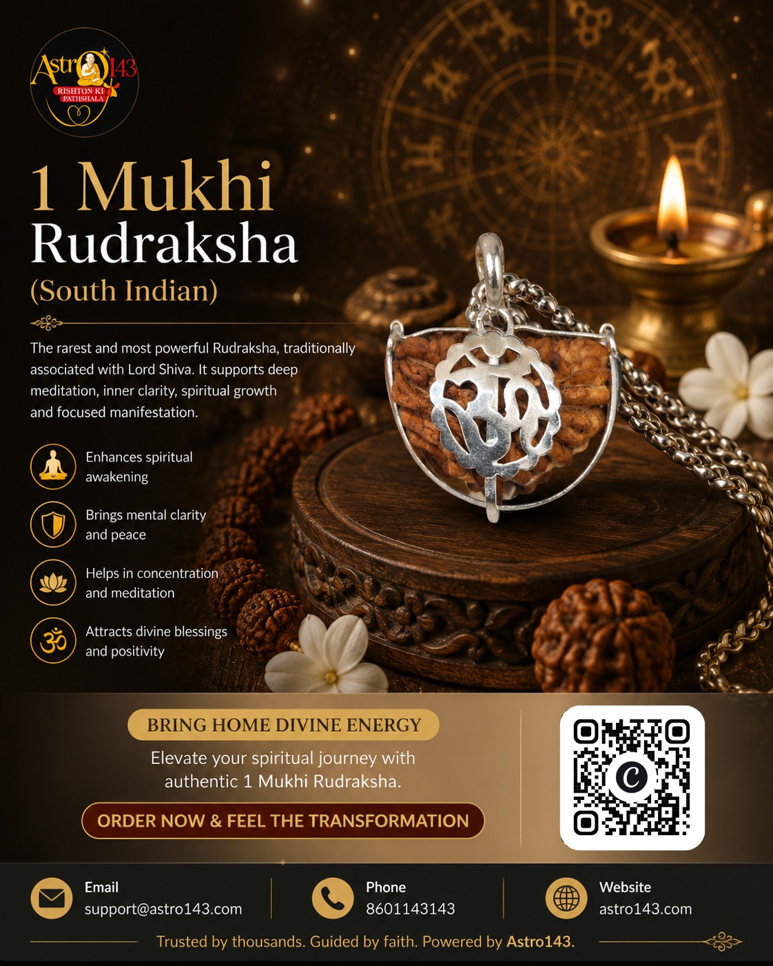 1 Mukhi Rudraksha (South Indian) – Benefits & Online | Astro143