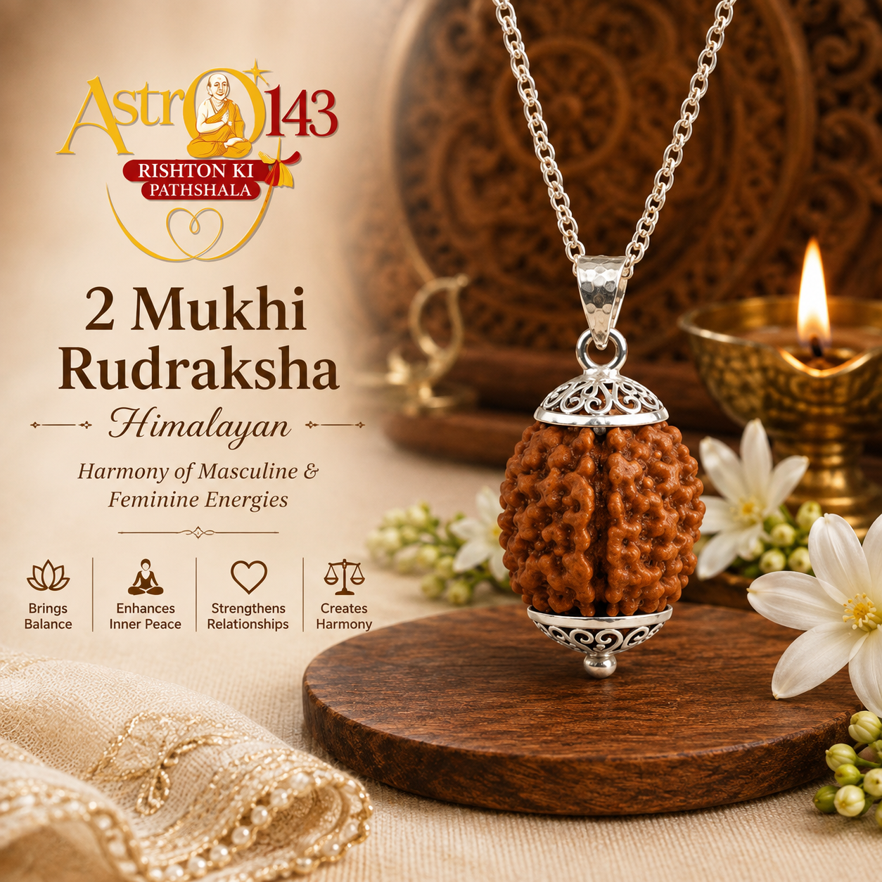 2 Mukhi Rudraksha: Meaning, Benefits, Wearing Guide & Himalayan Origin