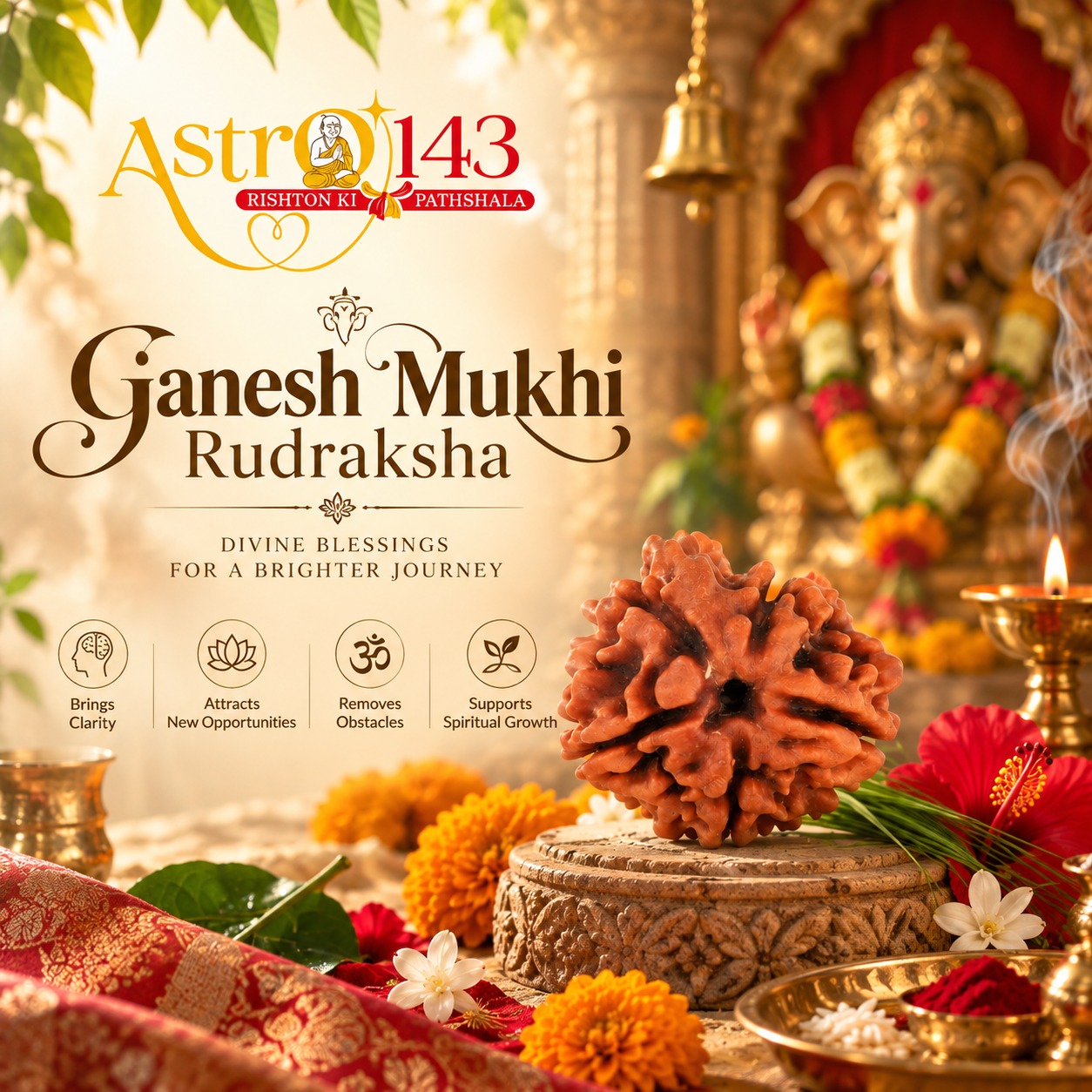 Ganesh Chaturthi 2026: Ganesh Rudraksha Benefits, Significance and How to Wear It