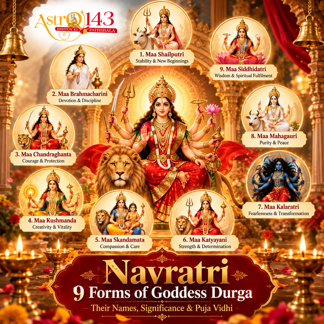 Navratri: 9 Forms of Goddess Durga, Their Names, Significance & Puja Vidhi